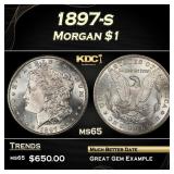 1897-s Morgan Dollar $1 Grades ms65