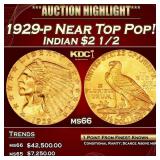 1929-p Gold Indian Quarter Eagle Near Top Pop! $2