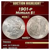 1901-p Morgan Dollar $1 ms62+ USCG