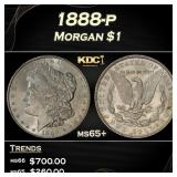 1888-p Morgan Dollar $1 Grades ms65+