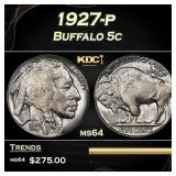 1927-p Buffalo Nickel 5c Grades ms64