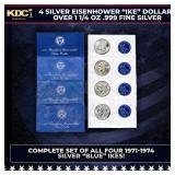 1971-1974 Full US Mint Silver "Blue Ikes" Run, In