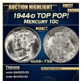 1944-d Mercury Dime TOP POP! 10c ms68+ FSB SEGS