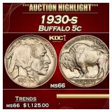1930-s Buffalo Nickel 5c ms66 SEGS