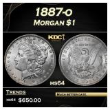 1887-o Morgan Dollar $1 Grades ms64