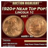 1920-p Lincoln Cent Near Top Pop! 1c ms66+ rd SEGS