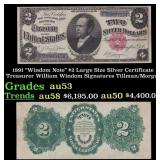 1891 $2 Large Size Silver Certificate "Windom Note