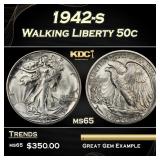 1942-s Walking Liberty Half Dollar 50c Grades ms65