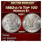 1882-o/s Top 100 Morgan Dollar $1 ms64+ USCG