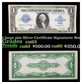 1923 $1 large size Silver Certificate Grades Selec