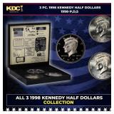 Complete 3 PC. 1998 Kennedy Half Dollar 50c set In