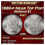 1880-p Morgan Dollar Near Top Pop! $1 ms66 SEGS