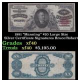 1891 $20 Large Silze Silver Certificate "Manning"