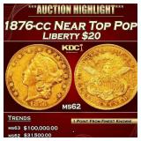 1876-cc Gold Liberty Double Eagle Near Top Pop! $2