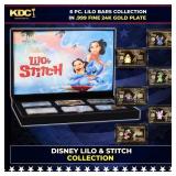 6 PC. Disney Lilo & Stitch Gold Plated Art Bar Col