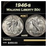 1946-s Walking Liberty Half Dollar 50c Grades ms66