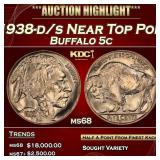 1938-d/s Buffalo Nickel Near Top Pop 5c ms68 SEGS