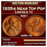 1935-s Lincoln Cent Near Top Pop 1c ms66+ rd SEGS