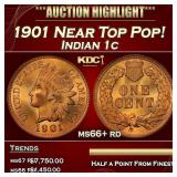 1901 Indian Cent Near Top Pop! 1c ms66+ rd SEGS