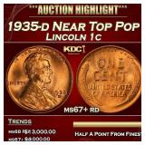 1935-d Lincoln Cent Near Top Pop 1c ms67+ rd SEGS
