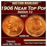 1906 Indian Cent Near Top Pop! 1c ms66 rd SEGS