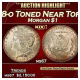 1898-o Morgan Dollar Toned Near Top Pop $1 ms67 SE