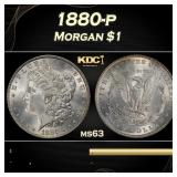 1880-p Morgan Dollar $1 Grades ms63