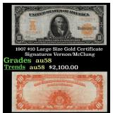 1907 $10 Large Size Gold Certificate Grades Choice