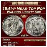1941-p Walking Liberty Half Dollar Near Top Pop 50