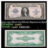 1923 $1 large size Silver Certificate Grades Selec