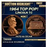 1964 Proof Lincoln Cent TOP POP! 1c pr70 rd DCAM S