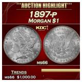 1897-p Morgan Dollar $1 ms66 SEGS