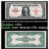 1923 $1 United States Note Grades vf+ Signatures S
