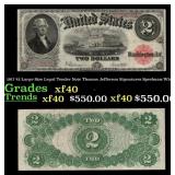 1917 $2 Large Size Legal Tender Note Thomas Jeffer