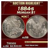 1884-s Morgan Dollar $1 au58 SEGS