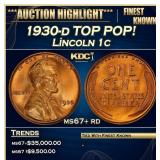 1930-d Lincoln Cent TOP POP! 1c ms67+ rd SEGS
