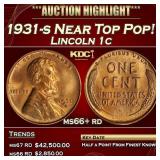 1931-s Lincoln Cent Near Top Pop! 1c ms66+ rd SEGS