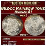 1882-cc Morgan Dollar Rainbow Toned $1 ms66+ SEGS