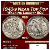 1943-s Walking Liberty Half Dollar Near Top Pop 50