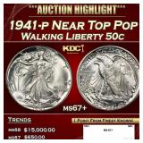 1941-p Walking Liberty Half Dollar Near Top Pop 50