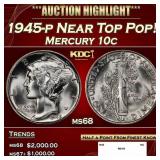 1945-p Mercury Dime Near Top Pop! 10c ms68 SEGS