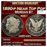 1890-p Morgan Dollar Near Top Pop $1 ms65 dmpl SEG