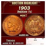1903 Indian Cent . 1c ms66 rd SEGS
