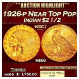 1926-p Gold Indian Quarter Eagle Near Top Pop! $2