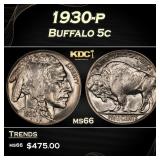 1930-p Buffalo Nickel 5c Grades ms66