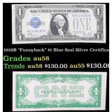 1928B $1 Blue Seal Silver Certificate "Funnyback"