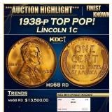 1938-p Lincoln Cent TOP POP! 1c ms68 rd SEGS