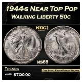 1944-s Walking Liberty Half Dollar Near Top Pop 50