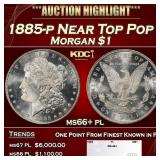 1885-p Morgan Dollar Near Top Pop $1 ms66+ pl SEGS