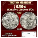 1939-s Walking Liberty Half Dollar 50c ms66 SEGS